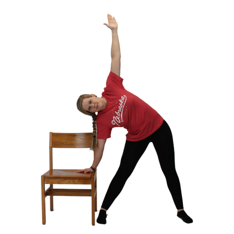 chair yoga triangle pose